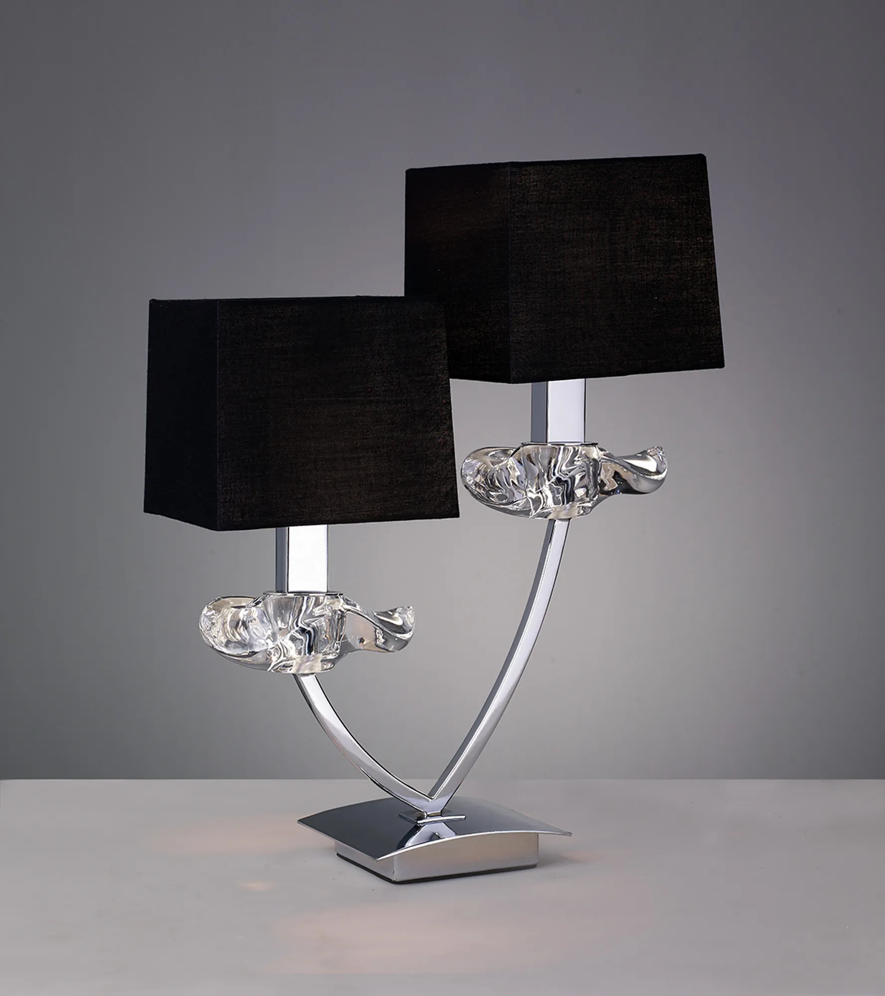 Akira Polished Chrome-Black Table Lamps Mantra Shaded Table Lamps
